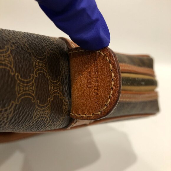 Celine Brown Macadam Bag Sku#85473 (one corner minor crack, rubbing) - Picture 13 of 16